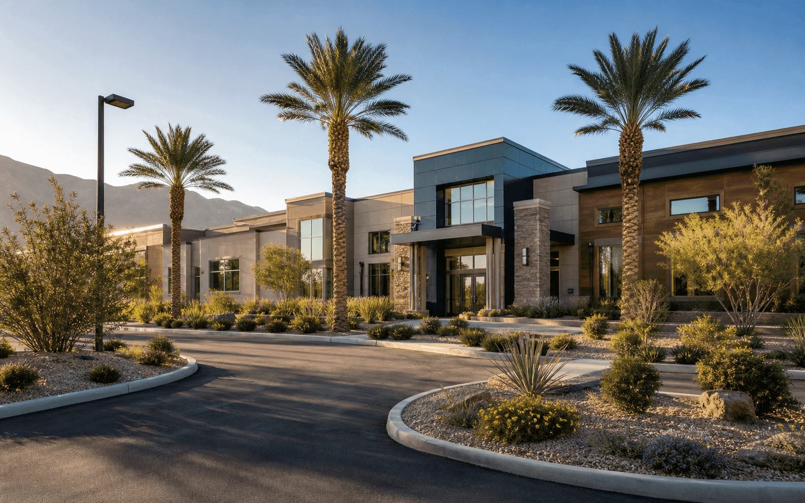 NorthLeaf residential treatment center exterior in a desert setting