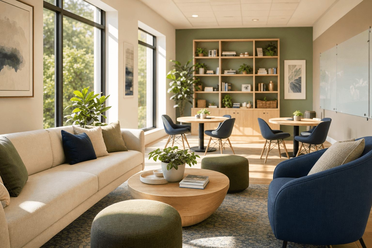 Structured adolescent residential treatment lounge for teen mental health care