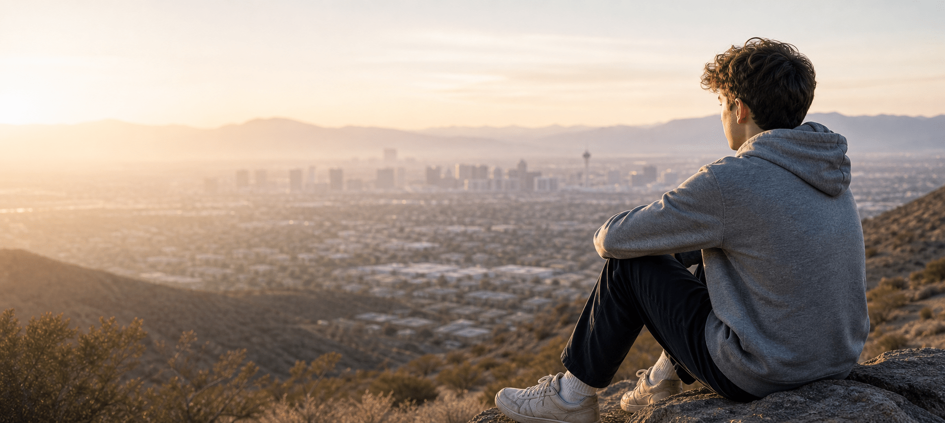 Teen in Las Vegas looking toward a hopeful path in adolescent mental health treatment